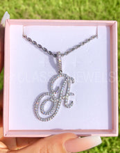 Load image into Gallery viewer, CURSIVE LETTER PENDANT + ROPE CHAIN