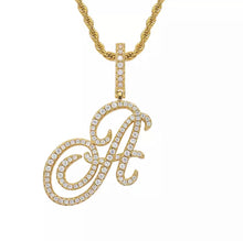 Load image into Gallery viewer, CURSIVE LETTER PENDANT + ROPE CHAIN