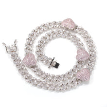 Load image into Gallery viewer, HEART CUBAN NECKLACE
